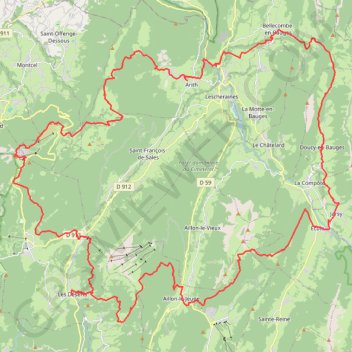 Trace GPS tour des Bauges, itinéraire, parcours