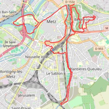 Trace GPS Metz, itinéraire, parcours
