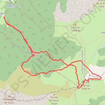 Trace GPS Roche Parnal, itinéraire, parcours