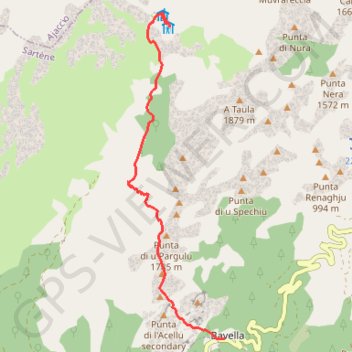 Trace GPS Et1 - étape de Bavella au Refuge d'Asinao, itinéraire, parcours