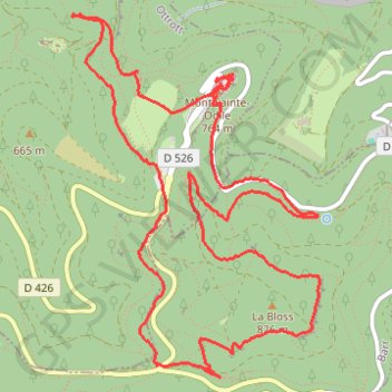 Trace GPS Carrefour de la Bloss - Mont Sainte-Odile, itinéraire, parcours