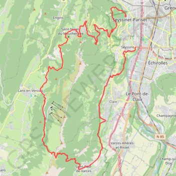 Trace GPS Col de l'Arc Comboire, itinéraire, parcours