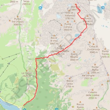 Trace GPS Mont Viso 2022, itinéraire, parcours