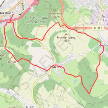 Trace GPS Circulaire au départ de Morsbach, itinéraire, parcours