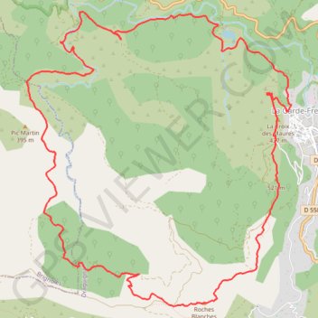 Trace GPS Tour La Garde Freinet-Fort Freinet-Roche Blanche-Les 9 riaux, itinéraire, parcours