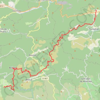 Trace GPS Grande Traversée de l'Hérault - itinéraire Sud - de Rodomouls à Vieulac, itinéraire, parcours