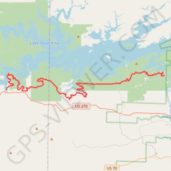 Trace GPS Lake Ouachita Vista Trail (LOViT), itinéraire, parcours