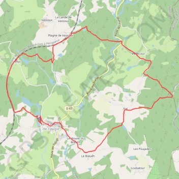 Trace GPS Saint Pierre de Frugie (24) Sentier des crêtes, itinéraire, parcours