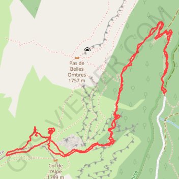 Trace GPS Col de l'alpe, itinéraire, parcours