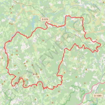 Trace GPS [Itinéraire] GRP® Petit Tour de la Montagne Limousine, itinéraire, parcours