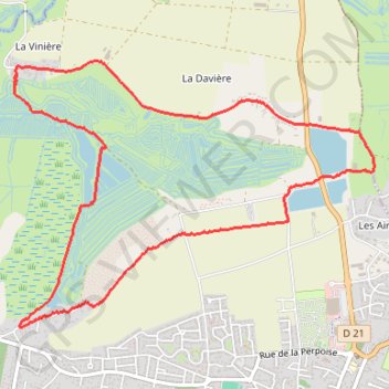 Trace GPS Marais de Jard, itinéraire, parcours