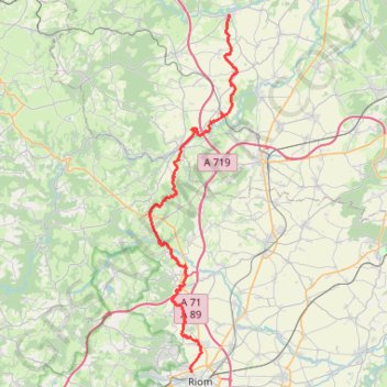 Trace GPS Chantelle / Riom, itinéraire, parcours