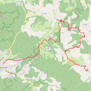 Trace GPS Tour du Pays de Dieulefit - Vesc (Village) à Dieulefit, itinéraire, parcours