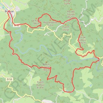 Trace GPS En Pays Brassagais - Val d'Agout, itinéraire, parcours