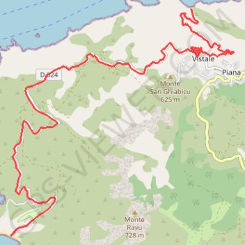 Trace GPS Rando autour de Piana, itinéraire, parcours
