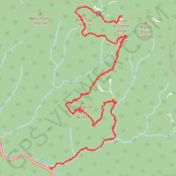 Trace GPS Mount Le Conte - High Top, itinéraire, parcours