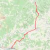 Trace GPS Compostelle - Voie de Vézelay en Gironde - Variante Pellegrue - Les Basses-Carrières par Monsegur, itinéraire, parcours