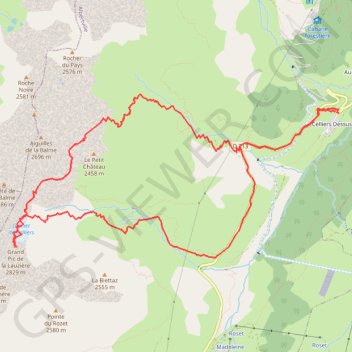 Trace GPS Grand Pic de la Lauzière par le Col des Aiguillons, itinéraire, parcours