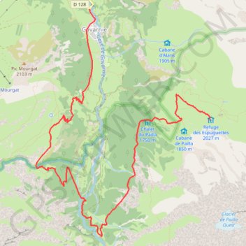 Trace GPS [Itinéraire] Etape 3 : du Refuge des Espuguettes à Gavarnie, itinéraire, parcours