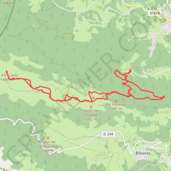Trace GPS Pic d'Escurets, itinéraire, parcours