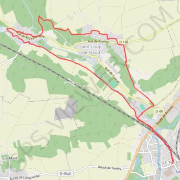 Trace GPS Saint-Loup-de-Naud, itinéraire, parcours