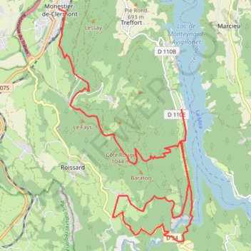 Trace GPS Monestier - lac monteynard, itinéraire, parcours