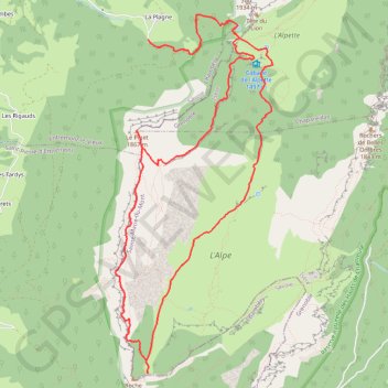 Trace GPS Le Pinet par la doline du Grand Glacier - Roche de Fitta - Rochers de Fouda Blanc, itinéraire, parcours
