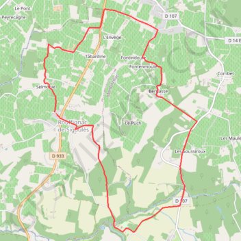Trace GPS Boucle-de-Rouffignac-de-Sigoules-INSEE-24357, itinéraire, parcours