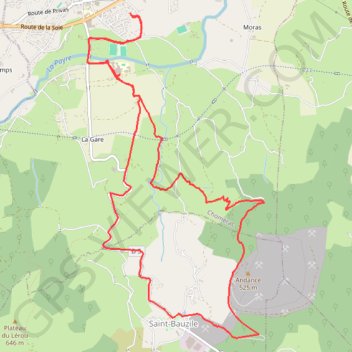 Trace GPS De Chomérac à Saint-Bauzille, itinéraire, parcours