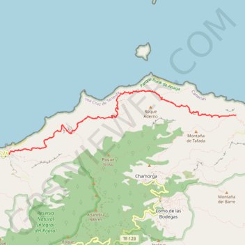Trace GPS Faro de Anaga, itinéraire, parcours