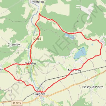 Trace GPS Boucle de marceray, itinéraire, parcours