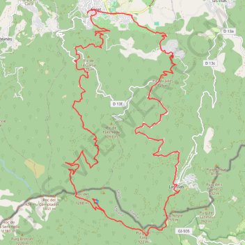 Trace GPS De Céret vers Les Salines par le Coll del Pou de la Neu (Col du Puits de la Neige), itinéraire, parcours