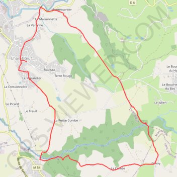 Trace GPS Marche à Chamboeuf, itinéraire, parcours