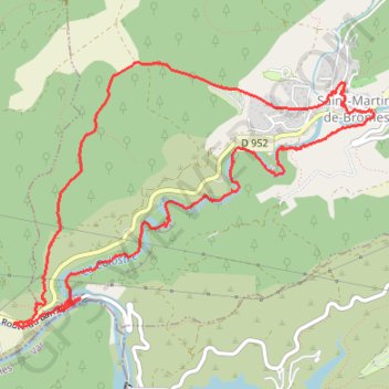 Trace GPS Saint Martin de Brôme, itinéraire, parcours