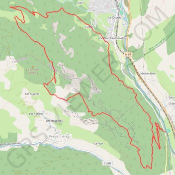 Trace GPS Crêtes de Fressinières en boucle, itinéraire, parcours