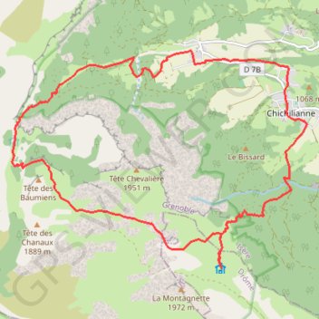 Trace GPS Tête Chevalière, itinéraire, parcours