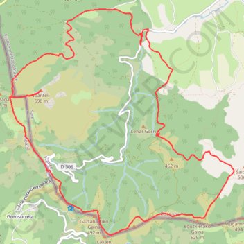 Trace GPS Pays Basque, Sare et les palombières, itinéraire, parcours