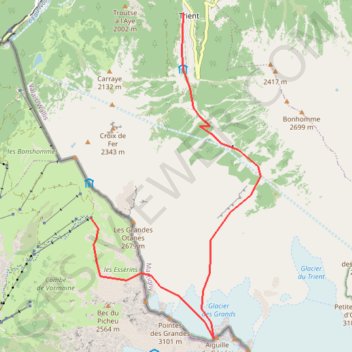 Trace GPS Aiguille du Génépi (Grands), itinéraire, parcours