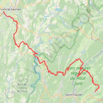 Trace GPS Randonnée - Le Jura de Haut en Bas, itinéraire, parcours