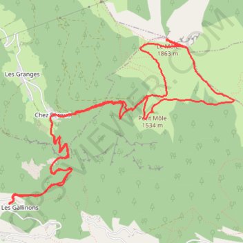 Trace GPS Le Mole 1863m - (Faucigny), itinéraire, parcours