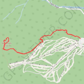 Trace GPS Mount Tecumseh, itinéraire, parcours