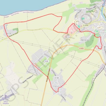 Trace GPS À l'Ouest de Saint-Valery-en-Caux, itinéraire, parcours