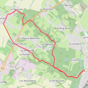 Trace GPS Les Coulées autour de Le Cellier, itinéraire, parcours