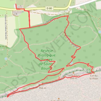 Trace GPS Sainte-Baume - Pas de la Cabre - Saint-Pilon, itinéraire, parcours