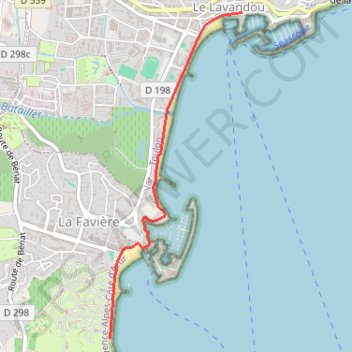 Trace GPS Du Lavandou à la Pointe de l'Esquillette, itinéraire, parcours