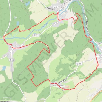 Trace GPS Mignavillers (Marche buissonniére), itinéraire, parcours