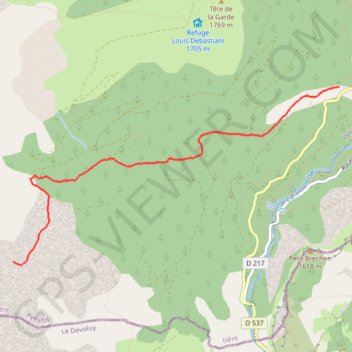 Trace GPS Tête des Ombres, itinéraire, parcours