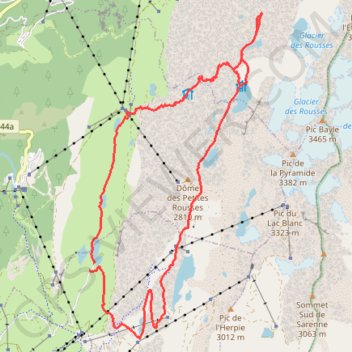 Trace GPS Les Lacs des Rousses dans les Grandes Rousses, itinéraire, parcours