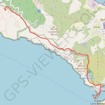 Trace GPS Du Telegrapho à Portovenere, itinéraire, parcours