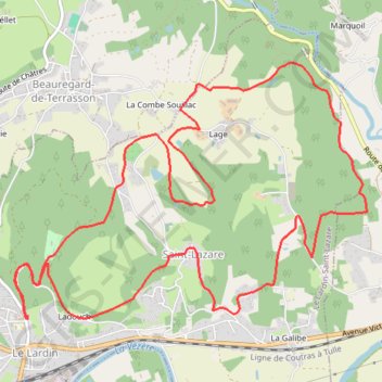 Trace GPS Château de Peyraud par Lage, itinéraire, parcours